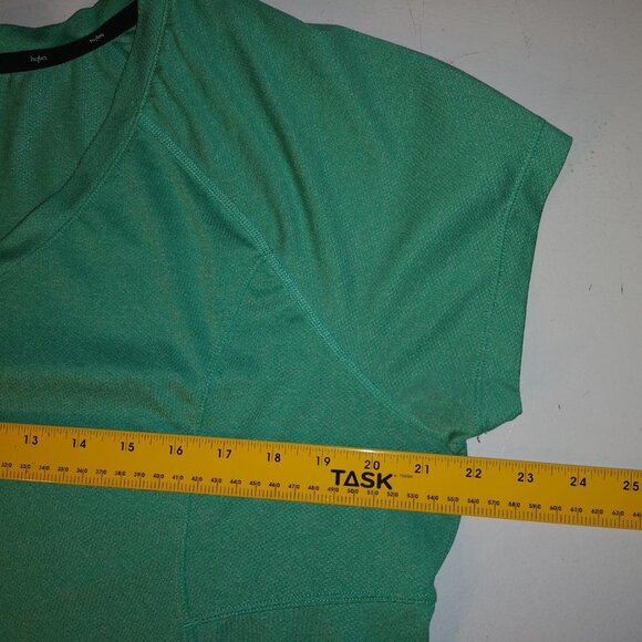 Hyba Ladies Size XXL Short Sleeve V-neck Green Workout T-shirt - Picture 6 of 6